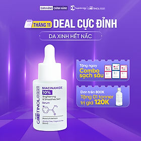 Serum trắng hồng da Niacinamide kiểm soát dầu, mụn, dưỡng trắng, giảm nếp nhăn, trẻ hóa làn da The Gentinol 0221 30ml
