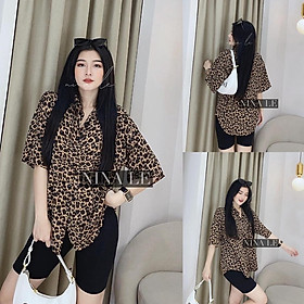 Đồ bộ nữ áo sơ mi tay ngắn phối quần đùi cotton sang chảnh, 3 màu sắc cá tính