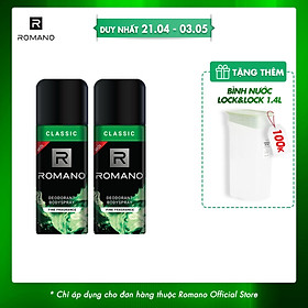Combo 2 Xịt toàn thân Romano Classic cổ điển lịch lãm 150ml