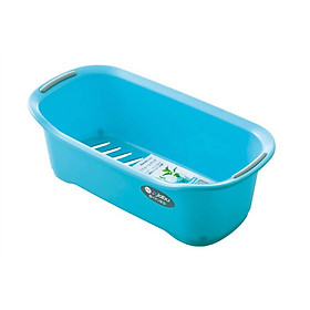 Khay chứa đồ dùng phòng tắm tiết kiệm không gian (màu xanh) - Hàng nội địa Nhật