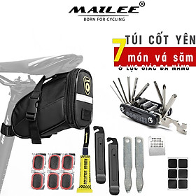 Túi Xe Đạp gắn cốt yên BS-067 sẵn dụng cụ vá săm lốp xe đạp mini nhiều món, lắp đặt dễ dàng, dung tích 1 Lít - Mai Lee - BS-LX-07 (7 món)