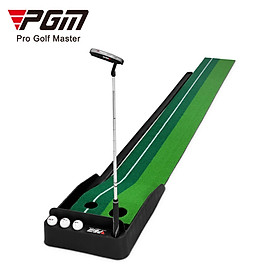Bộ thảm tập golf putting PGM-TL004-3M: Bản nâng cấp có thanh chắn & ray hồi bóng