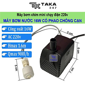 Bơm chìm mini có phao tự ngắt 16W - 220V quạt điều hoà hơi nước