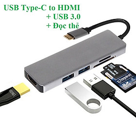 Mua Cáp USB Type-C to HDMI + USB 3.0 Hỗ trợ đọc thẻ nhớ đa năng
