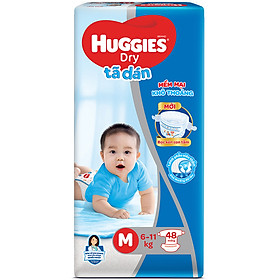 Tã Dán Huggies Dry Gói Đại M48 (48 Miếng) - Bao Bì Mới