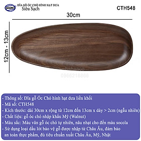 Mua Đĩa Khay Gỗ Óc Chó (Đủ Size & Kiểu Dáng) hàng Xuất Khẩu - đựng đồ ăn/trang trí - đĩa bánh mì/trái cây/ bít tết/ pizza/ phụ kiện chụp ảnh  bày món ăn trong nhà hàng - Sang trọng trên bàn ăn