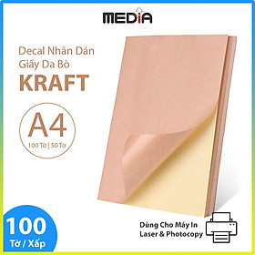 Mua Decal Giấy Kraft A4 Media Ink  Giấy Xi Măng Da Bò Có Keo Dán Khổ A4  Dùng Để In Tem Nhãn Sản Phẩm  Sticker  Tranh Vẽ - Hàng Chính Hãng