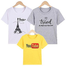 COMBO 3 ÁO THUN CHO MẸ VÀ BÉ IN HÌNH VẢI DÀY MỊN HÀN QUỐC