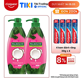 Bộ 2 Dầu gội xả 2in1 Palmolive thiên nhiên 600ml - Sữa dừa