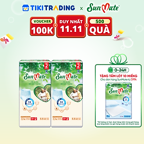 [Mẫu mới] Combo 2 Tã quần SunMate siêu khô thoáng G1 mới size L-14+2 miếng