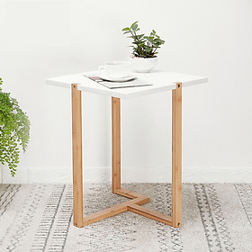 Bàn Cà Phê Jiayi MDF Chân Tre Thiết Kế Tối Giản Hiện Đại (40x40x50cm)