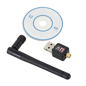 PZZPSS Card mạng không dây WiFi USB2.0 150Mbps 802.11 b/g/n LAN Bộ điều hợp với ăng-ten có thể xoay cho máy tính xách tay PC Mini Wi-Fi Dongle: Sản phẩm A A