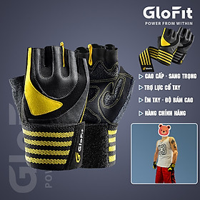 Găng Tay Tập Gym Glofit GFST004. Găng Tay Tập Gym Cao Cấp Cho Nam Nữ (Hàng Chính Hãng) - Viền Vàng - M