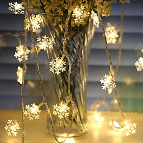 Dây đèn LED hình hoa tuyết 20 bóng dùng trang trí Giáng Sinh