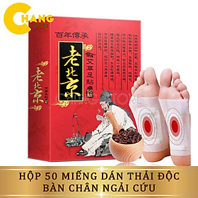 Hộp 50 Miếng Dán Thải Độc Bàn Chân Ngải Cứu Nội Địa Trung