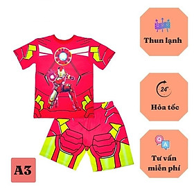 Đồ bộ cho bé trai béo phì từ 50-61kg - Vải thun lạnh - Giặt không vỡ hình