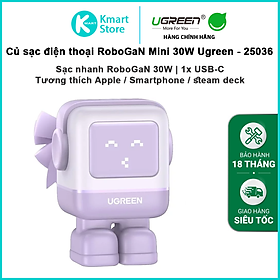 Củ sạc nhanh Robot GaN Nexode Mini 30W Ugreen CD359 , 65W Ugreen CD244 | Tương thích Apple, Samsung , Xiaomi | Bảo hành 18 tháng - Hàng Chính Hãng