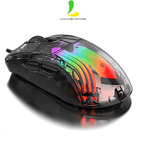 Chuột chơi game có dây XUNFOX XYH10 - Chuột gaming thiết kế trong suốt với đèn led RGB độc đáo - Hàng nhập khẩu