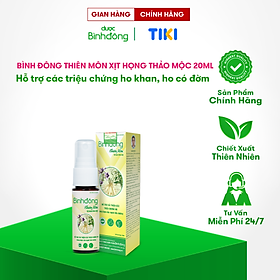 Bình Đông Thiên Môn xịt họng thảo mộc 20ml - Hỗ trợ các triệu chứng ho khan, ho có đờm