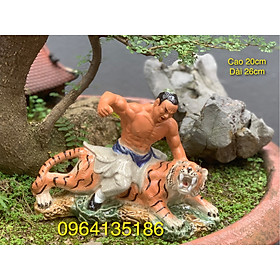 Mua Tượng tiểu cảnh võ tòng đả hổ men rạn h20cm gốm sứ Bát Tràng