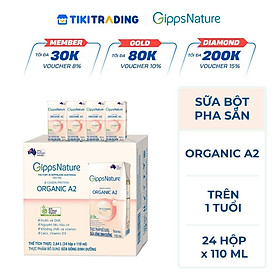 Thùng 24 Hộp Thực Phẩm Bổ Sung Sữa Uống Dinh Dưỡng GippsNature Đạm A2 Beta-Casein Organic Hộp 110ml