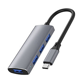 Mua Cáp chuyển đổi usb type c sang hub usb 3.0 4 cổng - HUB USB Type c to 4 Port USB - Hàng Chính Hãng