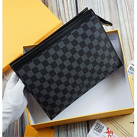 Ví Cầm Tay nữ SIÊU CẤP Kẻ vuông đen