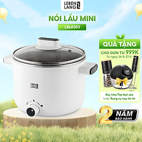 Hình ảnh Nồi lẩu điện mini Lebenlang LBL0303, dung tích 1200ML, hai tay cầm tiện lợi, bảo hành 2 năm – hàng chính hãng