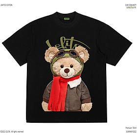 ÁO THUN UNISEX NAM NỮ gấu loli quấn khăn đỏ