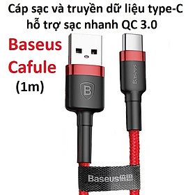 Cáp sạc type-C dòng 3A hỗ trợ QC3.0  Baseus Cafule - Màu ngẫu nhiên _Hàng chính hãng