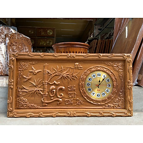 Mua TRANH ĐỒNG HỔ TREO TƯỜNG KHẮC CHỮ LỘC BẰNG GỖ GÕ ĐỎ KT 41×81×4CM