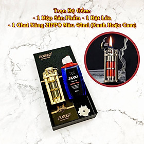 Mua SET Bật lửa hột quẹt xăng lộ thiên Z652 tặng kèm chai xăng - xài xăng