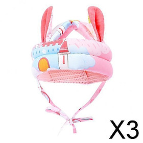 3xAnti-collision Protective Hat Baby Safety Helmet Baby Toddler  Soft New Pink