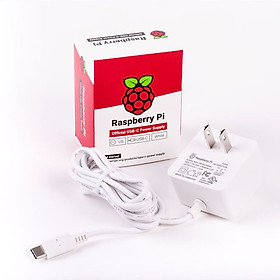 Nguồn Official 5.1V - 3A type C white dành cho Raspberry Pi 4 Model B - Hàng Chính Hãng