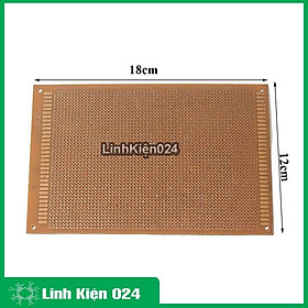 Phíp Đồng Lỗ - Bảng Mạch Đục Lỗ Sẵn PCB Nâu - Kích Thước 12x18MM