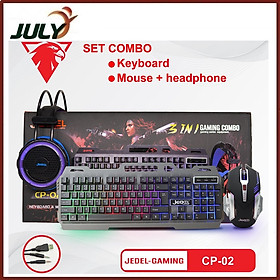 Mua Combo phím chuột tai nghe JEDEL CP-02 ( 3 in 1 gồm : phím  chuột  tai nghe LED ) - HÀNG CHÍNH HÃNG - JL