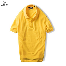 Áo polo nam ADINO màu vàng vải cotton co giãn nhẹ dáng công sở slimfit hơi ôm trẻ trung PL43
