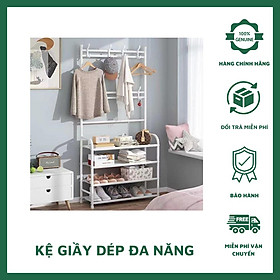 Mua Giá Kệ để giày dép đa năng 4 tầng thông minh có móc treo quần áo tiện ích