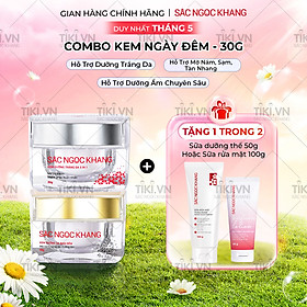 Bộ kem dưỡng ngày và đêm: Kem ban ngày 5 trong 1 (30ml) + Kem ban đêm (30g) giúp dưỡng ẩm, nâng tông, sáng da, làm mờ vết thâm, sạm, nám