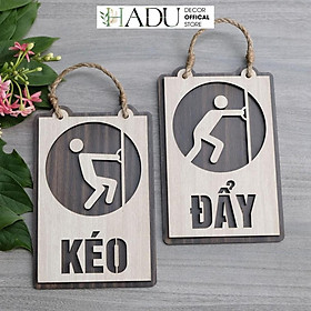 Bảng gỗ kéo đẩy treo cửa trang trí - Mẫu TP03 - HaduDecor