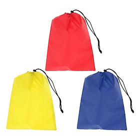 3x Shoes Pouch Portable Travel Shoe Bags Nylon Waterproof Drawstring Storage Ditty Bag Makeup Pouch