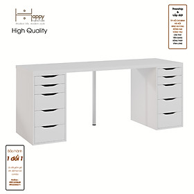 [Happy Home Furniture] LIDA, Bàn làm việc 2 bên ngăn tủ  - 2m x 60cm  ,  200cm x 60cm x 73cm ( DxRxC), BAN_025