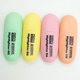Bộ 4 Bút Dạ Quang Marvy 60 Màu PASTEL HL60P_4V