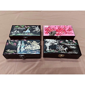 Hàng loại 1- Hộp Trang Sức Sơn Mài Cao Cấp size 9 x18 cm lót nhung sang trọng