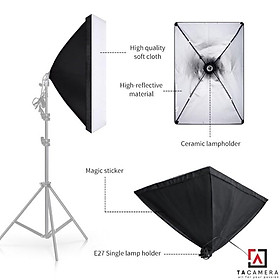 Mua Bộ Kit E27 Kèm Softbox 50x70cm Chuyên Dụng Để Chụp Sản Phẩm