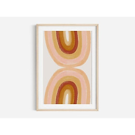 Tranh treo tường | Tranh nghệ thuật trừu tượng - Burnt Orange Rainbow Print, Abstract Art, Boho Print, Poster Print 01
