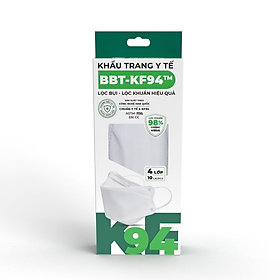 KHẨU TRANG KF94 BÔNG BẠCH TUYẾT MÀU TRẮNG HỘP 10 CÁI