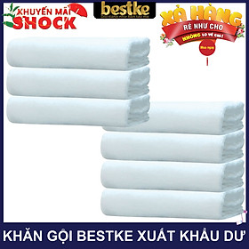 Mua Combo 7 cái Khăn gội bestke 100% cotton xuất khẩu Nhật còn dư  mềm mại và thấm hút  màu trắng hotel  Cotton towels  towels manufacturer