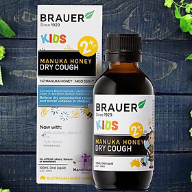Hỗ Trợ Chữa Ho Cho Trẻ Brauer Kids Manuka Honey Dry Cough Chứa Các Thành Phần Thảo Dược Làm Giảm Các Cơn Ho Là Cách Hỗ Trợ Chữa Ho Cho Bé Hiệu Quả Lọ 100ml
