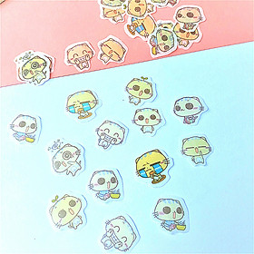 Bộ 32 Sticker Hình Dán Mini Mèo Dễ Thương